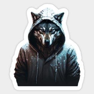 An Anthropomorphic Stylish Wolf Sticker